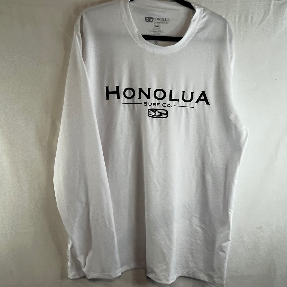 Honolua Surf Co Mens 3XL White Long Sleeve Rash Guard UPF 50+ Sun Shirt